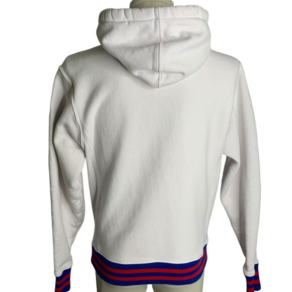 Champion Reverse Weave Hoodie Sweatshirt S White Embroidered Kangaroo Pocket - Picture 5 of 7